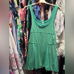 Green Sleeveless Mini Dress